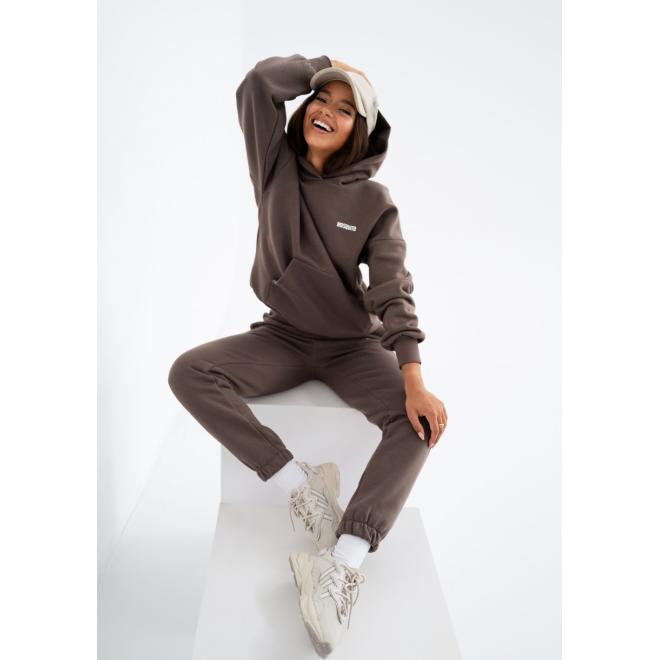 Hnědá souprava tepláků a mikiny s kapucí MOSQUITO