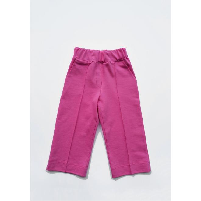 Dětské růžové kalhoty I LOVE MILK volného střihu