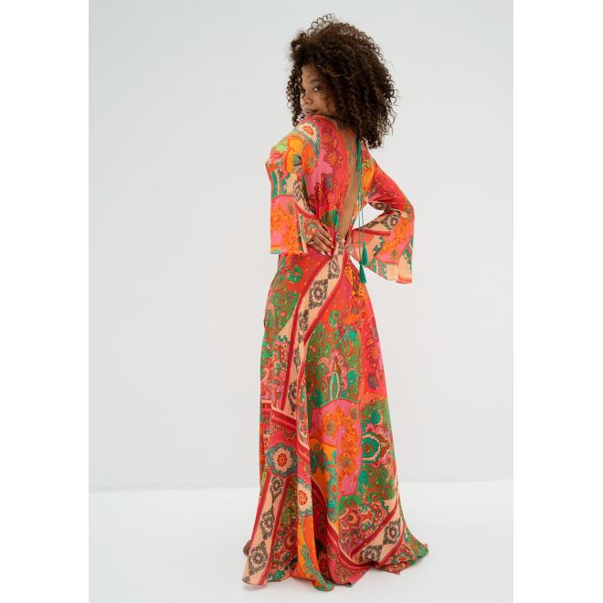 Barevné boho šaty MOSQUITO s dlouhým rukávem