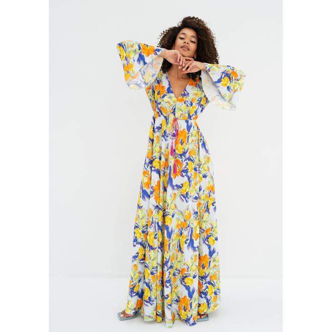 Letní kvítkované šaty MOSQUITO modré barvy