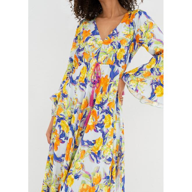 Letní kvítkované šaty MOSQUITO modré barvy