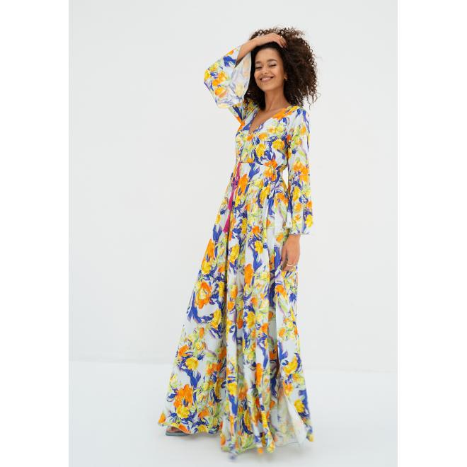 Letní kvítkované šaty MOSQUITO modré barvy