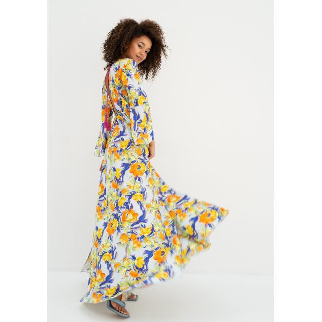 Letní kvítkované šaty MOSQUITO modré barvy