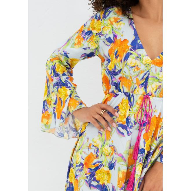 Letní kvítkované šaty MOSQUITO modré barvy