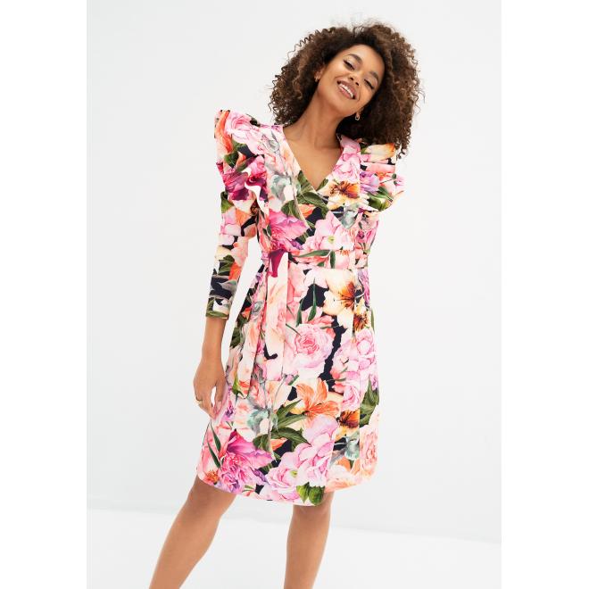 Květinové zavinovací šaty MOSQUITO s volány