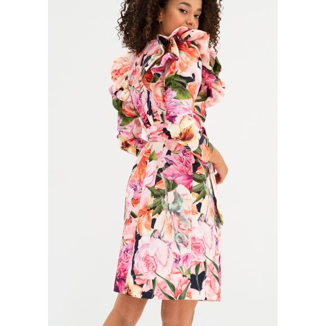 Květinové zavinovací šaty MOSQUITO s volány