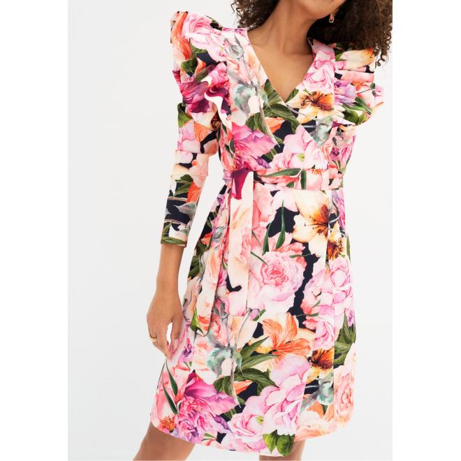 Květinové zavinovací šaty MOSQUITO s volány