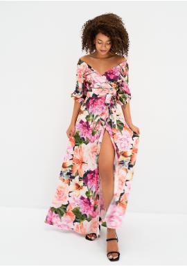 Maxi šaty MOSQUITO s růžovými květy