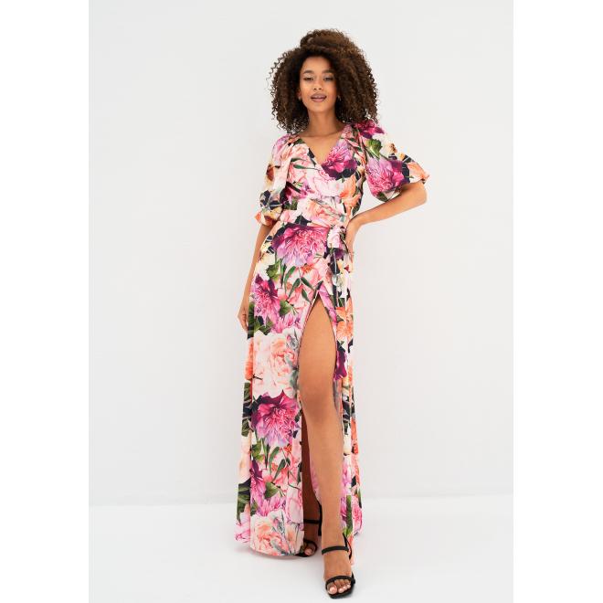 Maxi šaty MOSQUITO s růžovými květy
