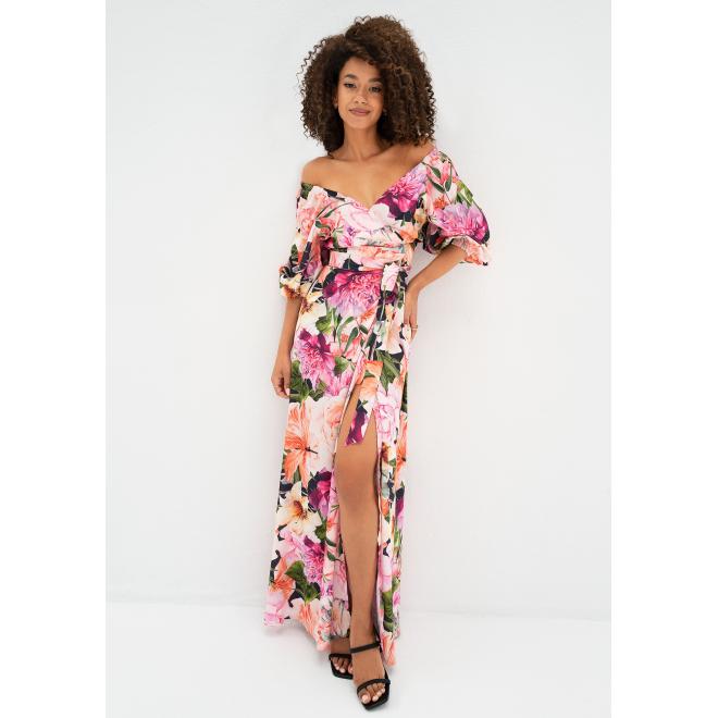 Maxi šaty MOSQUITO s růžovými květy
