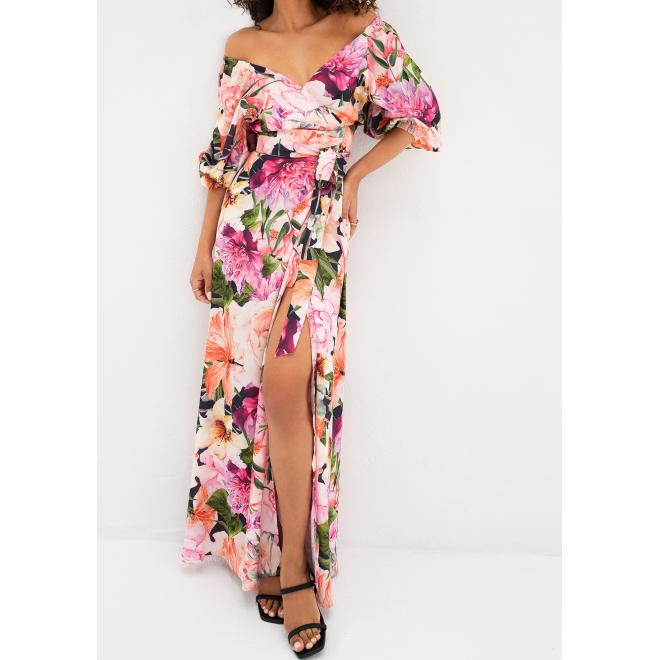 Maxi šaty MOSQUITO s růžovými květy