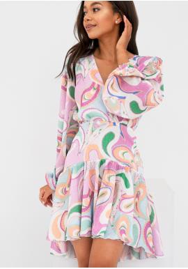 Koktejlové šaty MOSQUITO s pastelovým potiskem