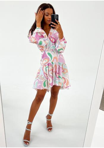 Koktejlové šaty MOSQUITO s pastelovým potiskem