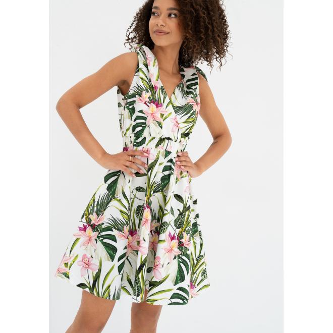 Bavlněné šaty MOSQUITO s exotickými květinami