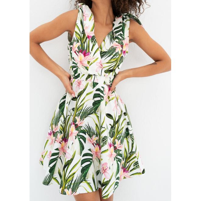 Bavlněné šaty MOSQUITO s exotickými květinami