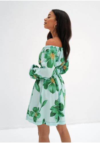 Mátové šaty MOSQUITO se zelenými květy
