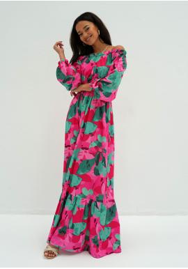 Maxi růžové šaty MOSQUITO v boho stylu