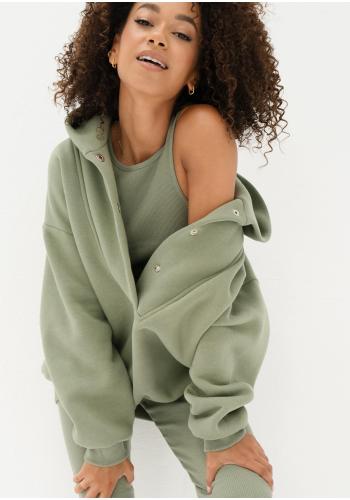 Mikina olivové barvy MOSQUITO se zapínáním