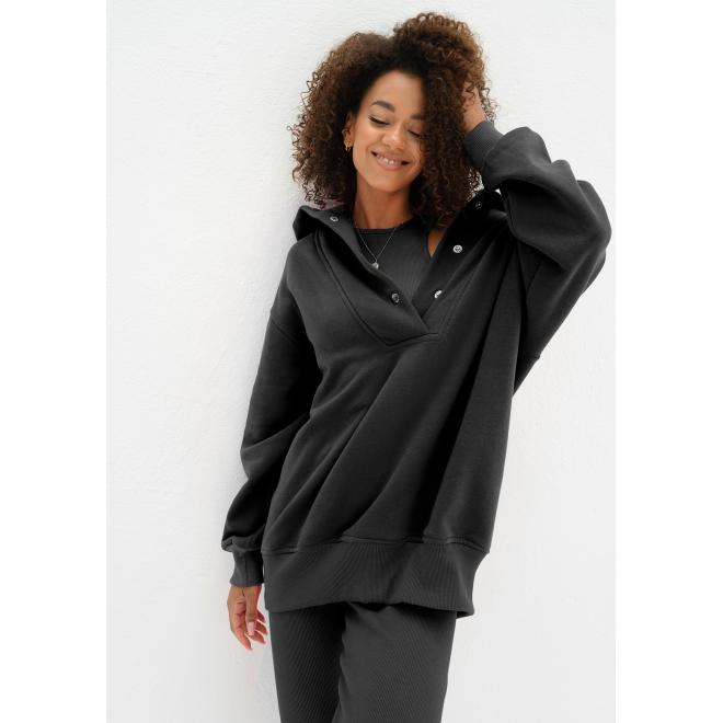 Mikina černé barvy MOSQUITO se zapínáním