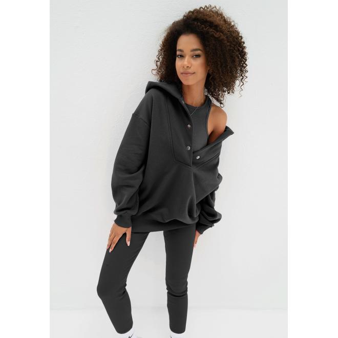 Mikina černé barvy MOSQUITO se zapínáním