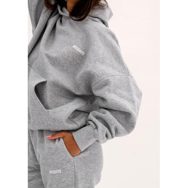 Mikina s kapucí MOSQUITO ve světle šedé barvě