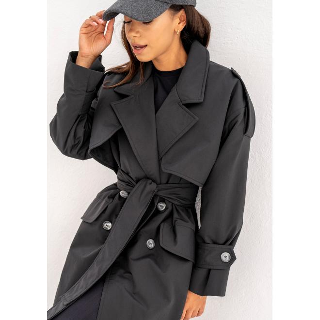 Dvouřadý trenčkot MOSQUITO v černé barvě