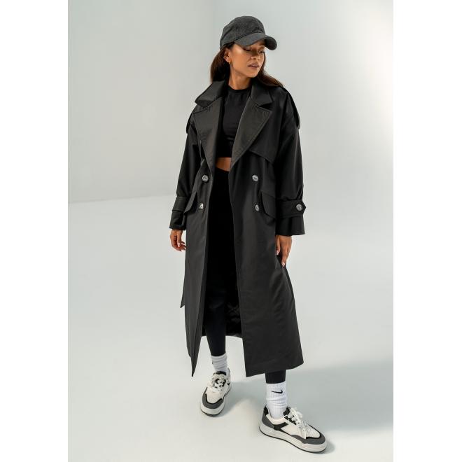 Dvouřadý trenčkot MOSQUITO v černé barvě