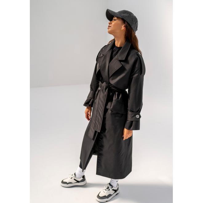 Dvouřadý trenčkot MOSQUITO v černé barvě