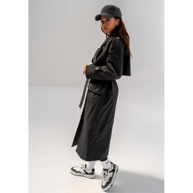 Dvouřadý trenčkot MOSQUITO v černé barvě