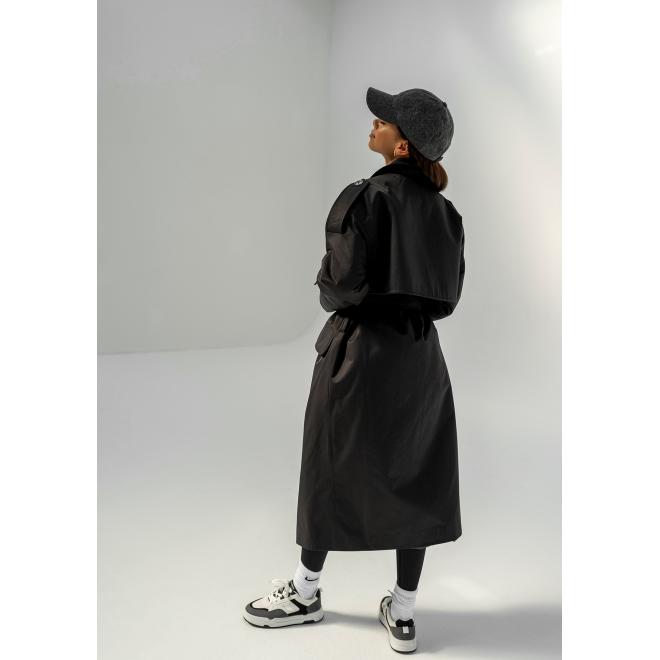 Dvouřadý trenčkot MOSQUITO v černé barvě