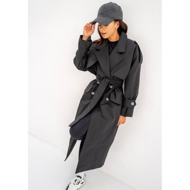 Dvouřadý trenčkot MOSQUITO v černé barvě