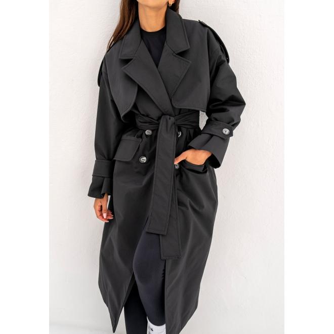 Dvouřadý trenčkot MOSQUITO v černé barvě