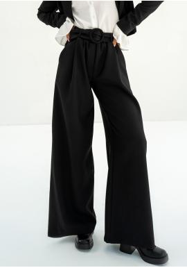 Černé široké kalhoty MOSQUITO s páskem