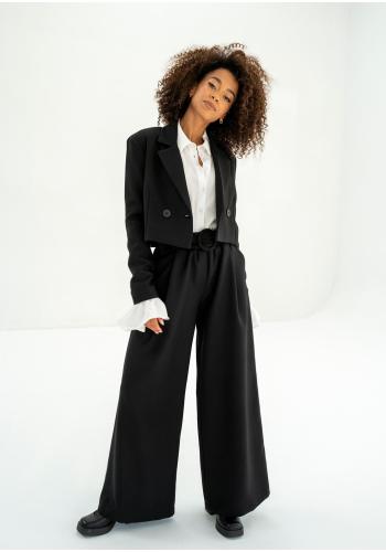 Černé široké kalhoty MOSQUITO s páskem