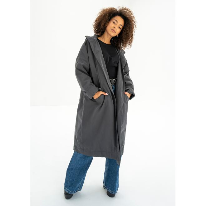 Šedý nepromokavý plášť MOSQUITO s kapucí