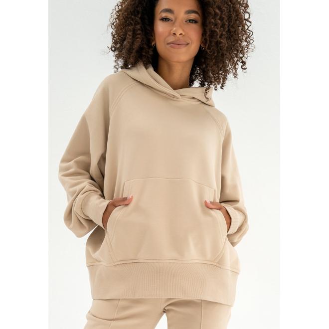 Béžová mikina MOSQUITO s klokaní kapsou