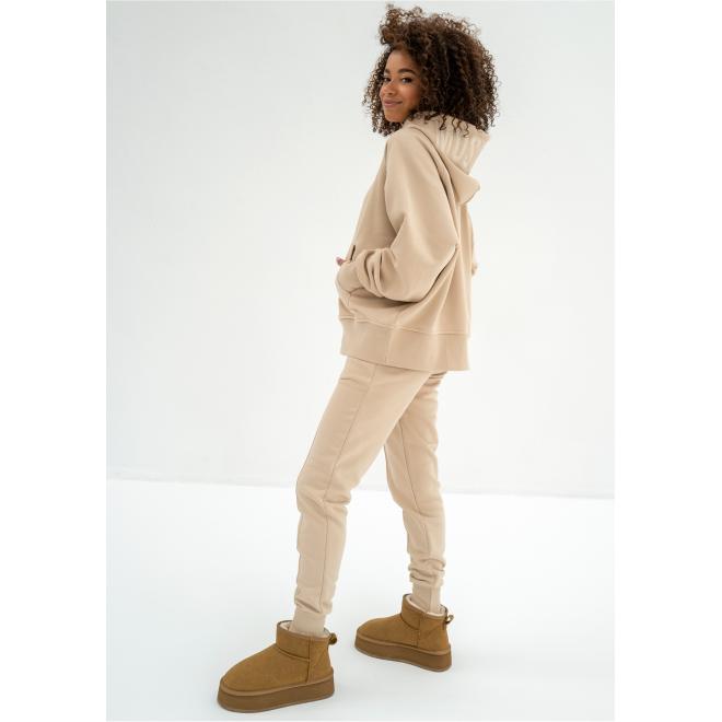 Béžová mikina MOSQUITO s klokaní kapsou