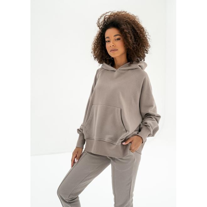 Mikina MOSQUITO béžové barvy s klokaní kapsou