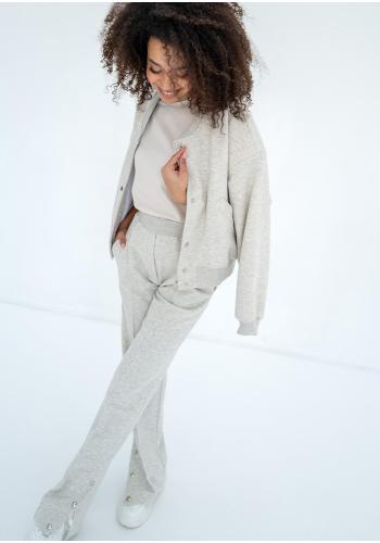 Šedé kalhoty s rozparkem na zapínání MOSQUITO