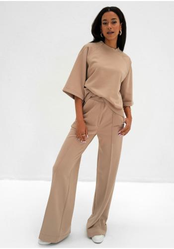 Béžové kalhoty se záhybem MOSQUITOvě