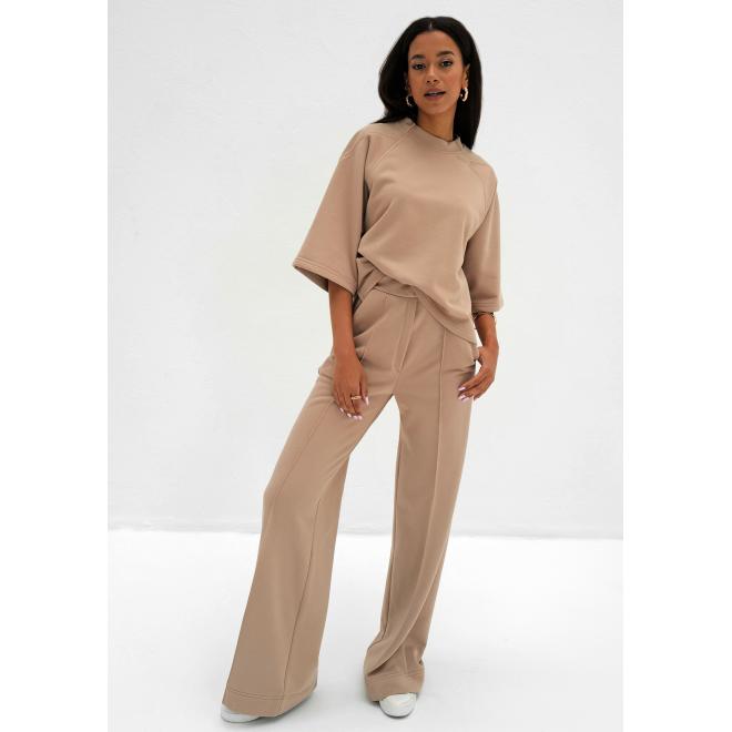 Béžové kalhoty se záhybem MOSQUITOvě