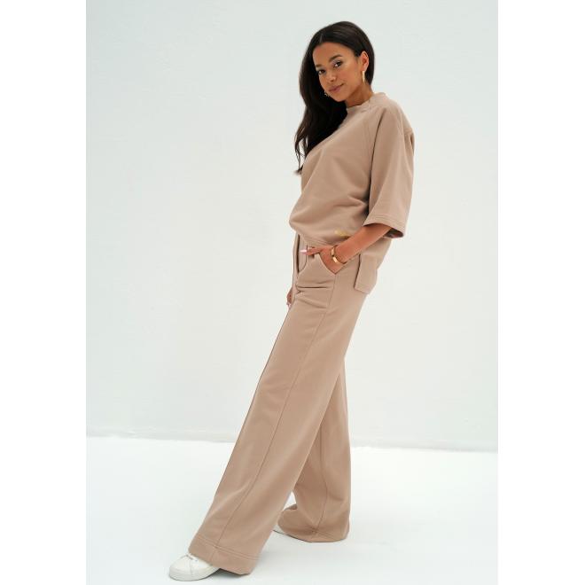 Béžové kalhoty se záhybem MOSQUITOvě