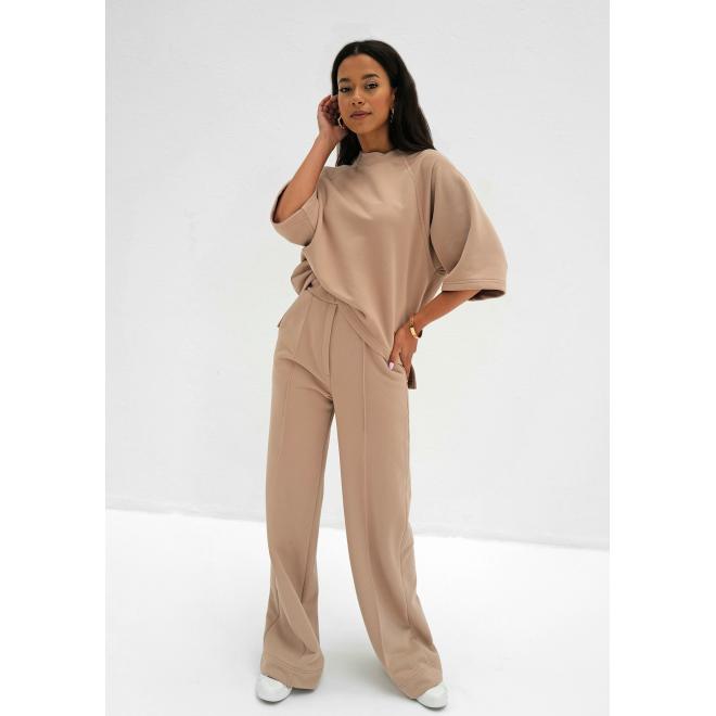 Béžové kalhoty se záhybem MOSQUITOvě