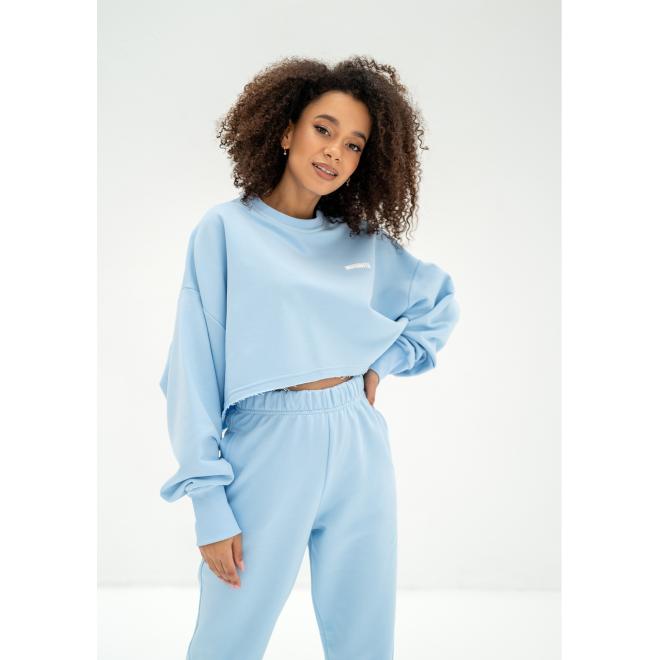 Modrá oversize crop mikina MOSQUITO