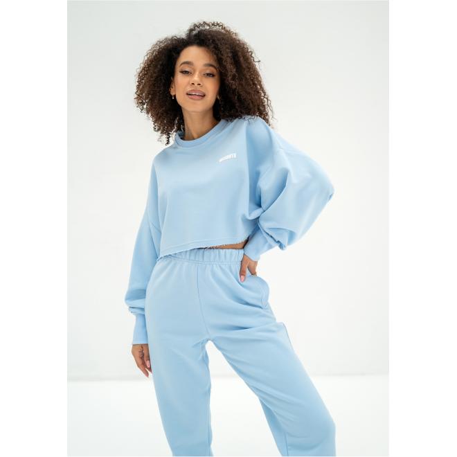 Modrá oversize crop mikina MOSQUITO