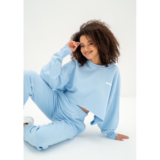 Modrá oversize crop mikina MOSQUITO