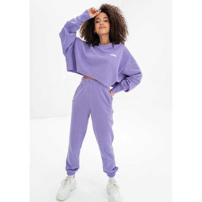 Oversize fialová crop mikina MOSQUITO