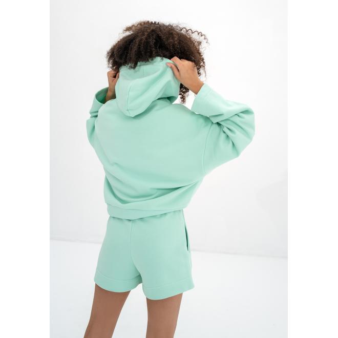 Mentolová mikina na zip MOSQUITO s kapucí