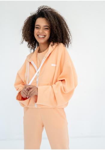 Oranžová mikina na zip MOSQUITO s kapucí