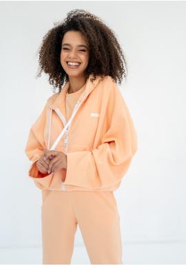 Oranžová mikina na zip MOSQUITO s kapucí